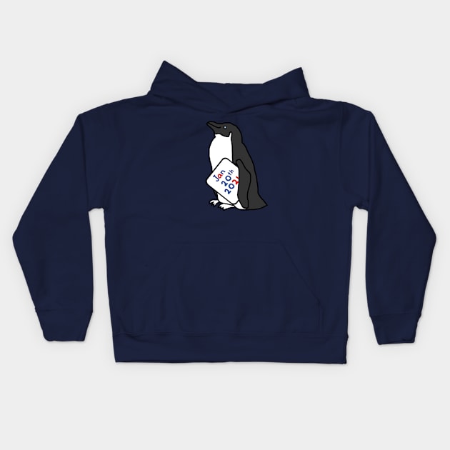 Inauguration Day Cute Penguin Kids Hoodie by ellenhenryart